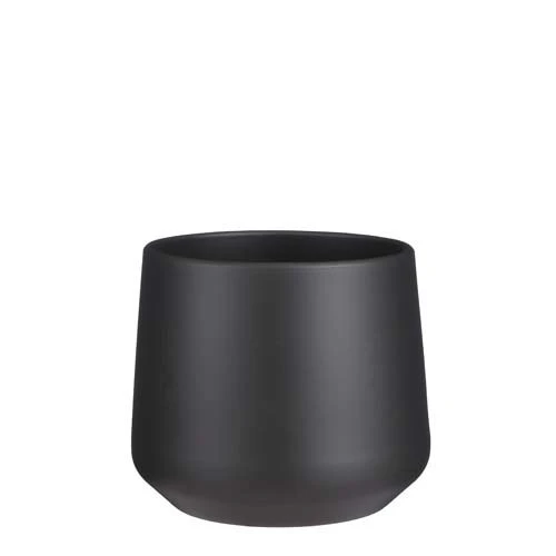 Amber Pot Rond D.grijs Mat - H18xd21cm 3 Amber Pot Rond D.grijs Mat - H18xd21cm