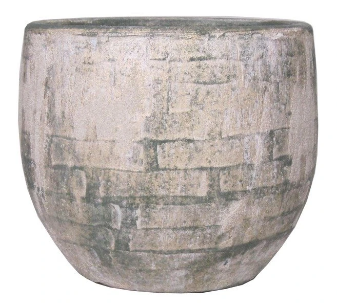 Floran Pot Steef D34 H31cm Creme Groen 3 Floran Pot Steef D34 H31cm Creme Groen