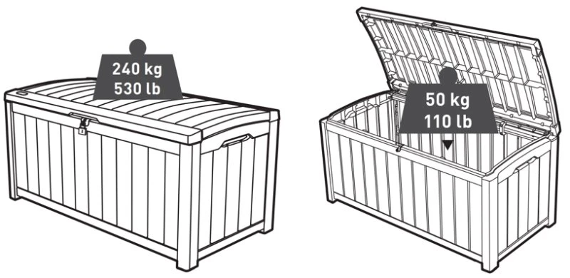 Keter Glenwood Opbergbox 390L Grafiet 9 Keter Glenwood Opbergbox 390L Grafiet - Afbeelding 7