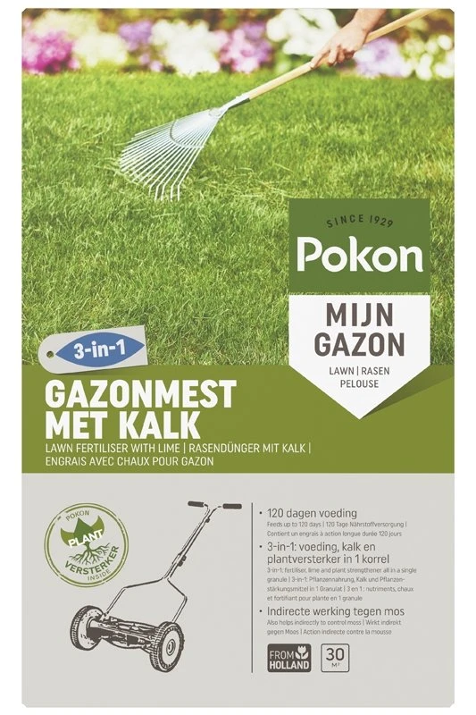 Pokon Gazonmest Met Kalk 2kg Voor 30m² 3 Pokon Gazonmest Met Kalk 2kg Voor 30m²
