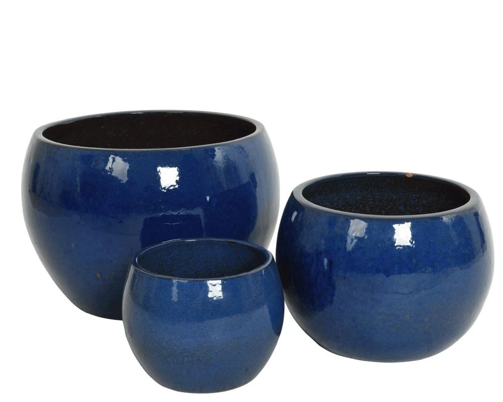 Pot Luca Blauw - Ø 42 X H 30 Cm 4 Pot Luca Blauw - Ø 42 X H 30 Cm - Afbeelding 2