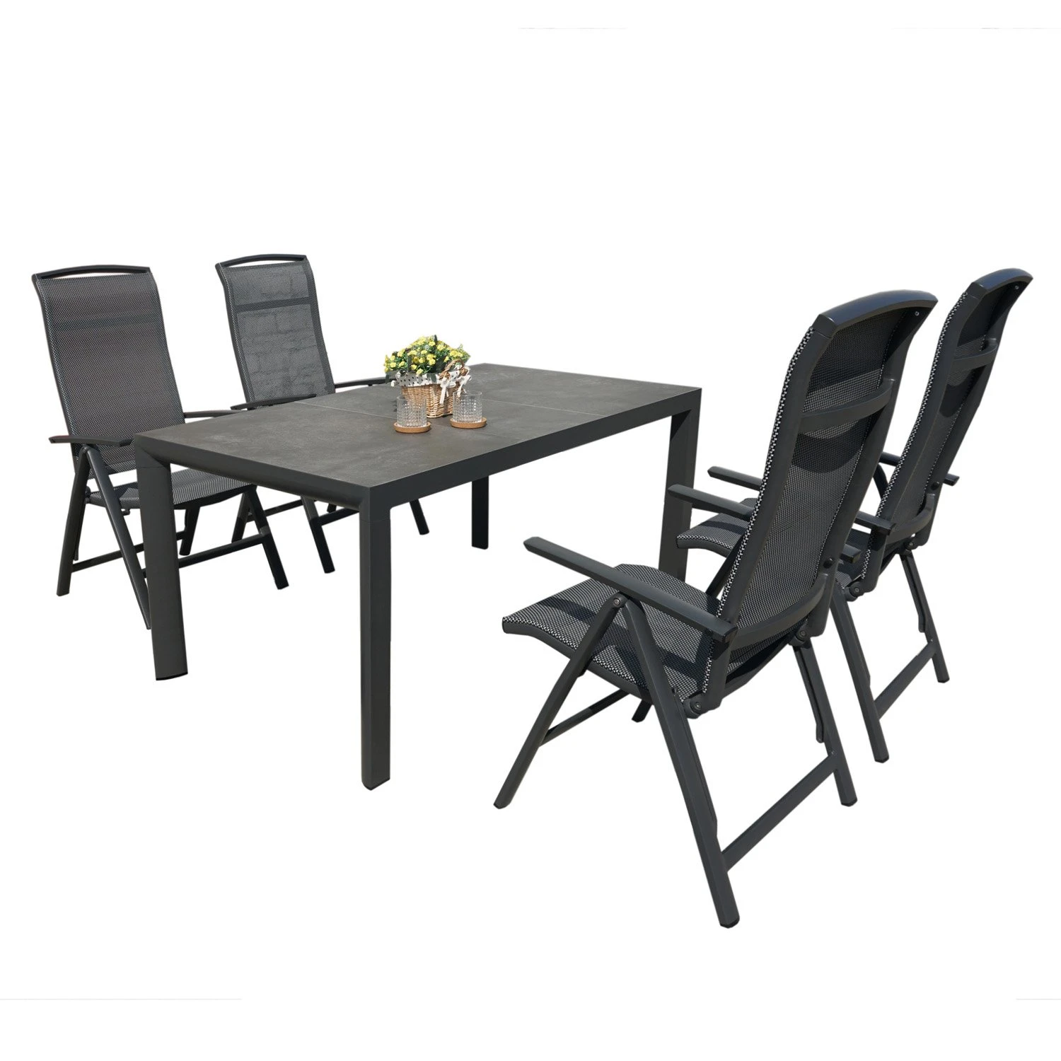 Royal Seasons LA PALMA Dining Set Met 4 Stoelen 3 Royal Seasons LA PALMA Dining Set Met 4 Stoelen