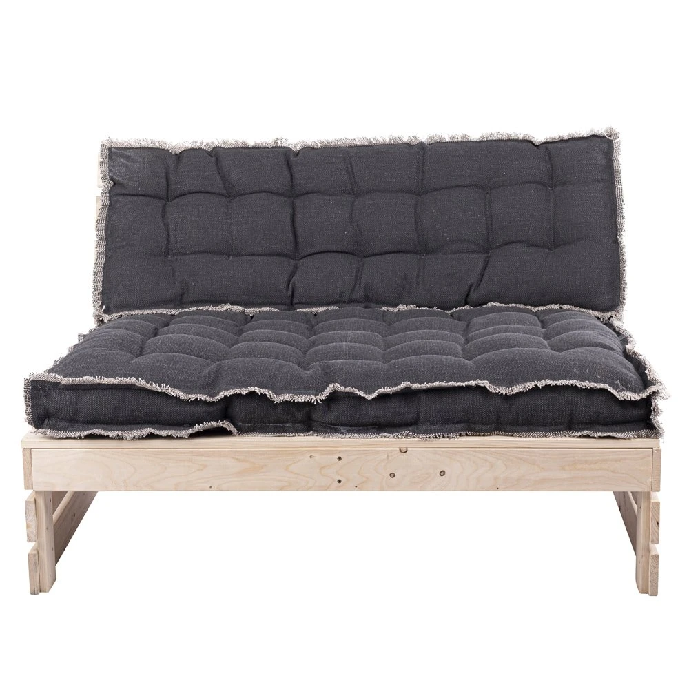 Palletkussen RAFFELED Dark Grey - 120 X 40 X 8 Cm 4 Palletkussen RAFFELED Dark Grey - 120 X 40 X 8 Cm - Afbeelding 2