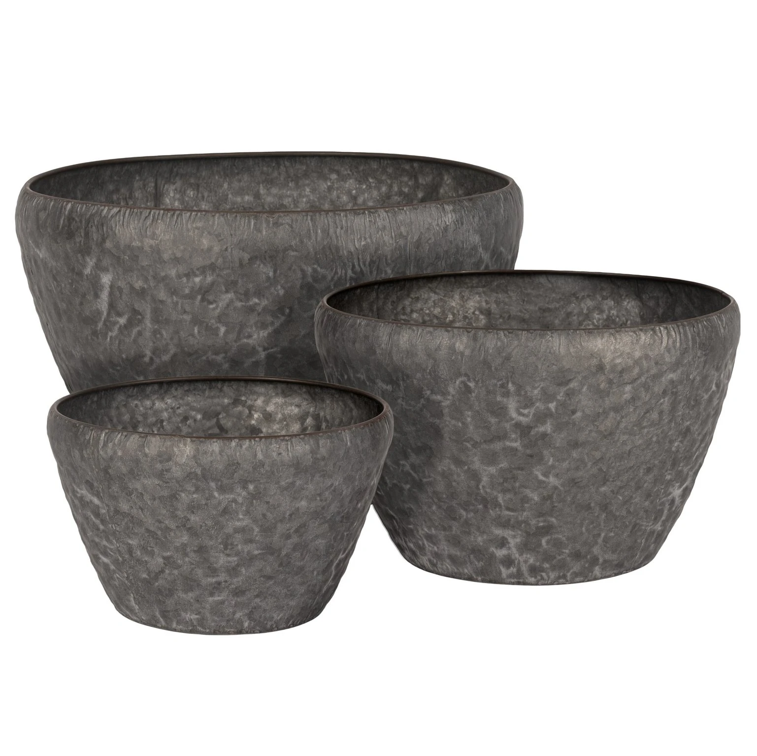 Schaal Metaal Antique Grey - Ø 33,5 X H 20 Cm 4 Schaal Metaal Antique Grey - Ø 33,5 X H 20 Cm - Afbeelding 2