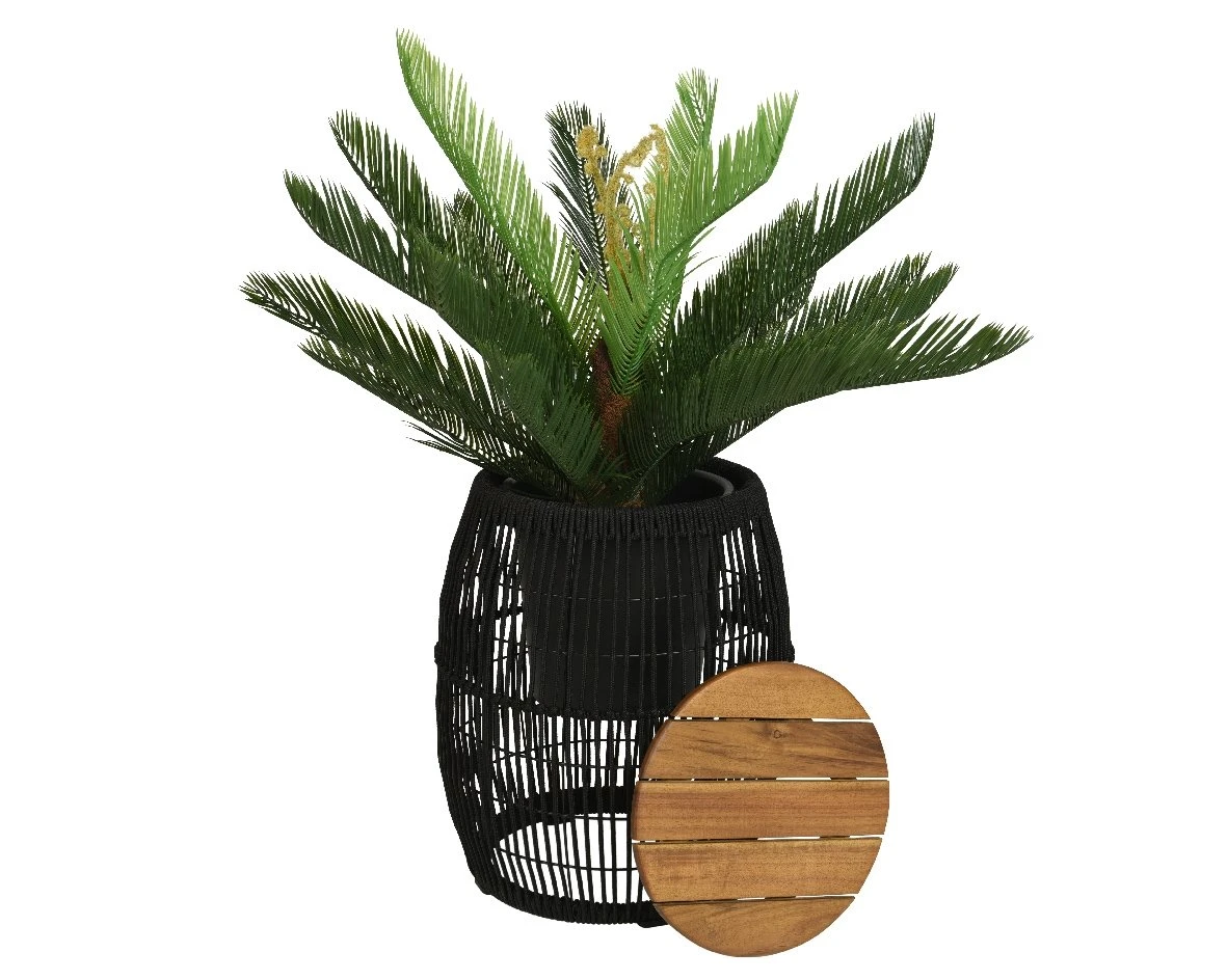 Seville Bijzet Tuintafel Zwart - Ø 40 X H 49 Cm 5 Seville Bijzet Tuintafel Zwart - Ø 40 X H 49 Cm - Afbeelding 3